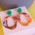 A Little Idea - CMAT Earrings, Neon Orange and Marble