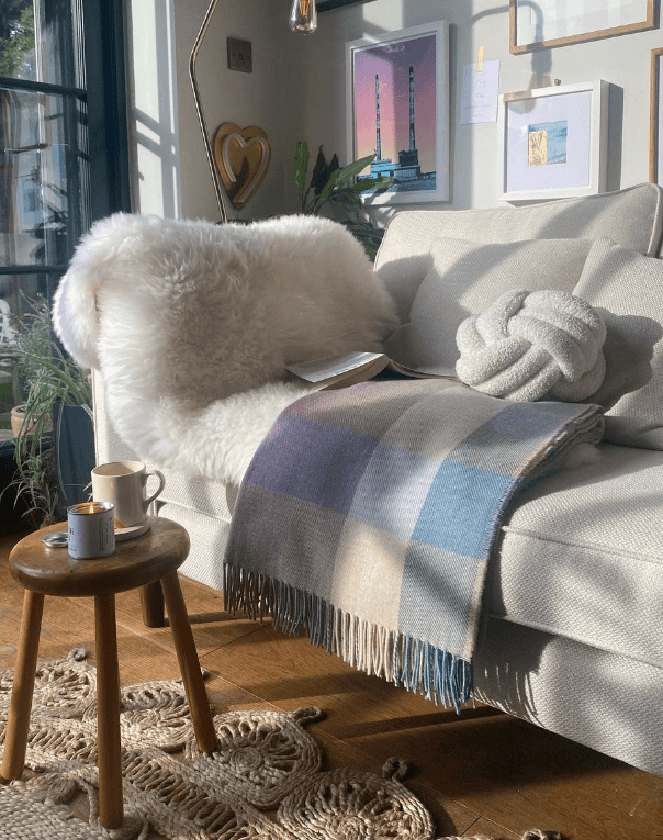 Lambswool Throw - Coastal Check