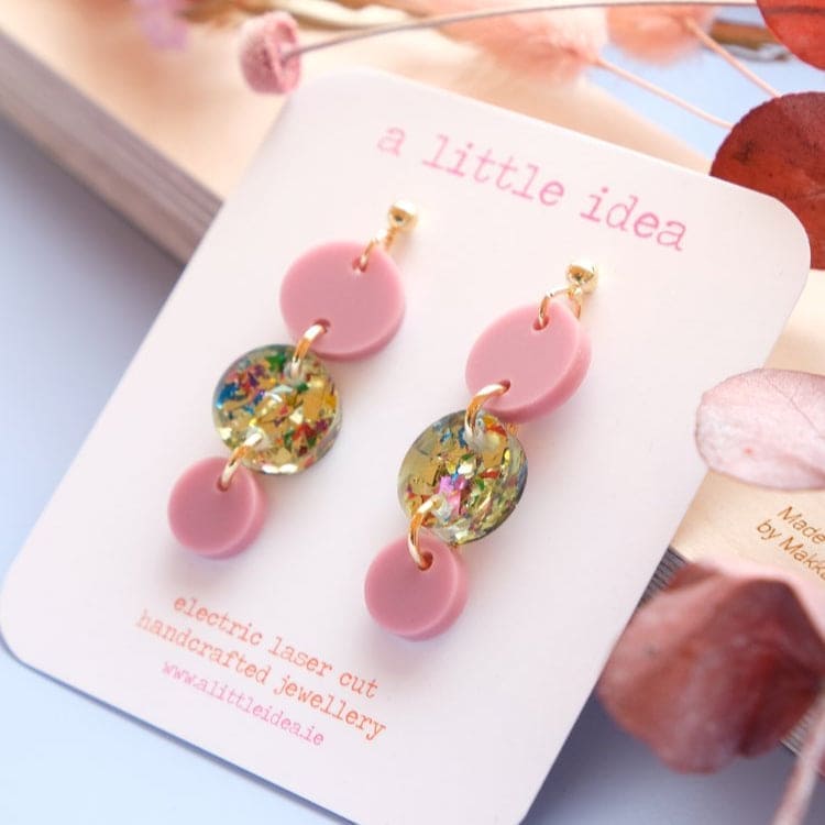 A Little Idea A Little Idea - Debbie Harry Earrings, Dusty Pink