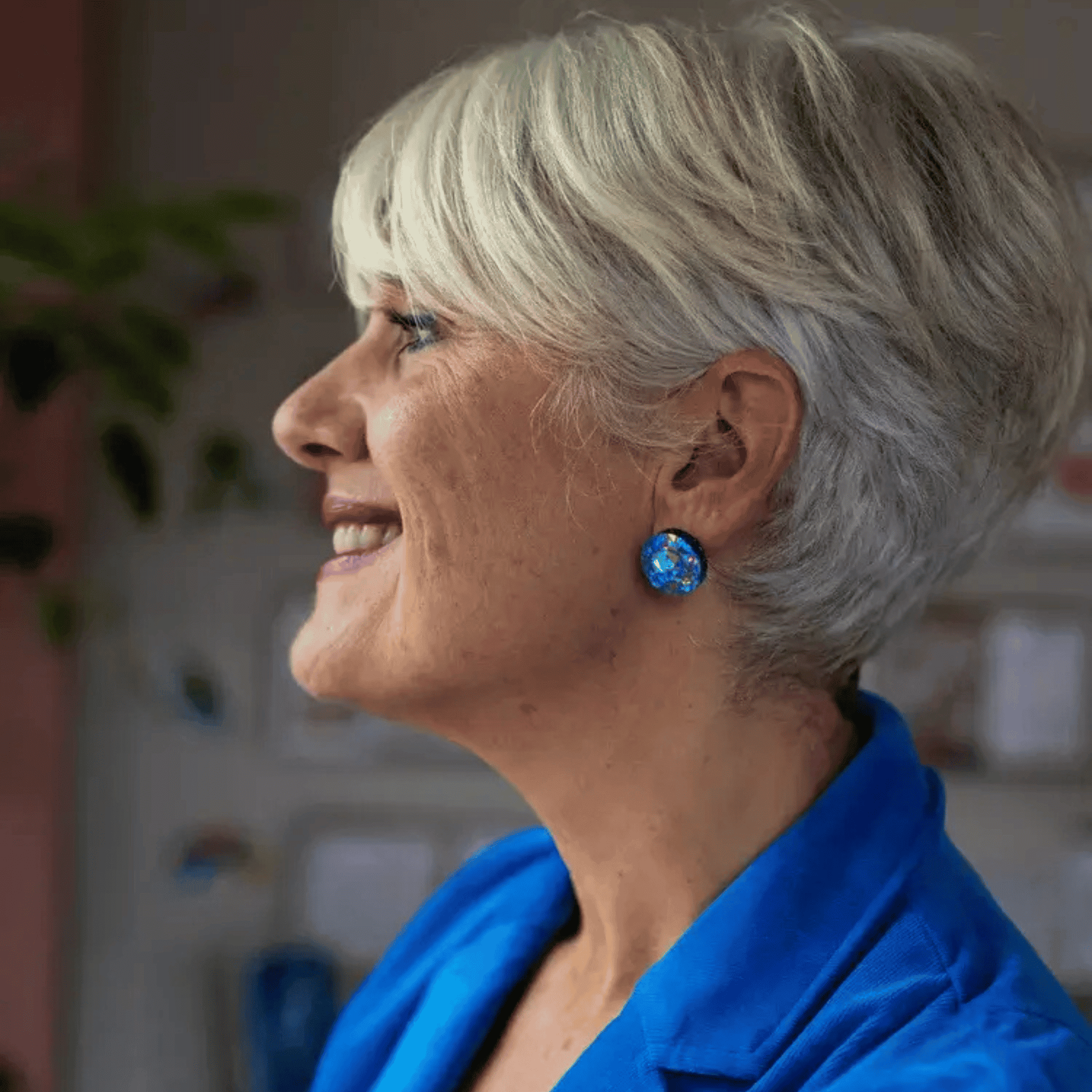 A Little Idea A Little Idea - Sparkle Studs in Blue and Purple