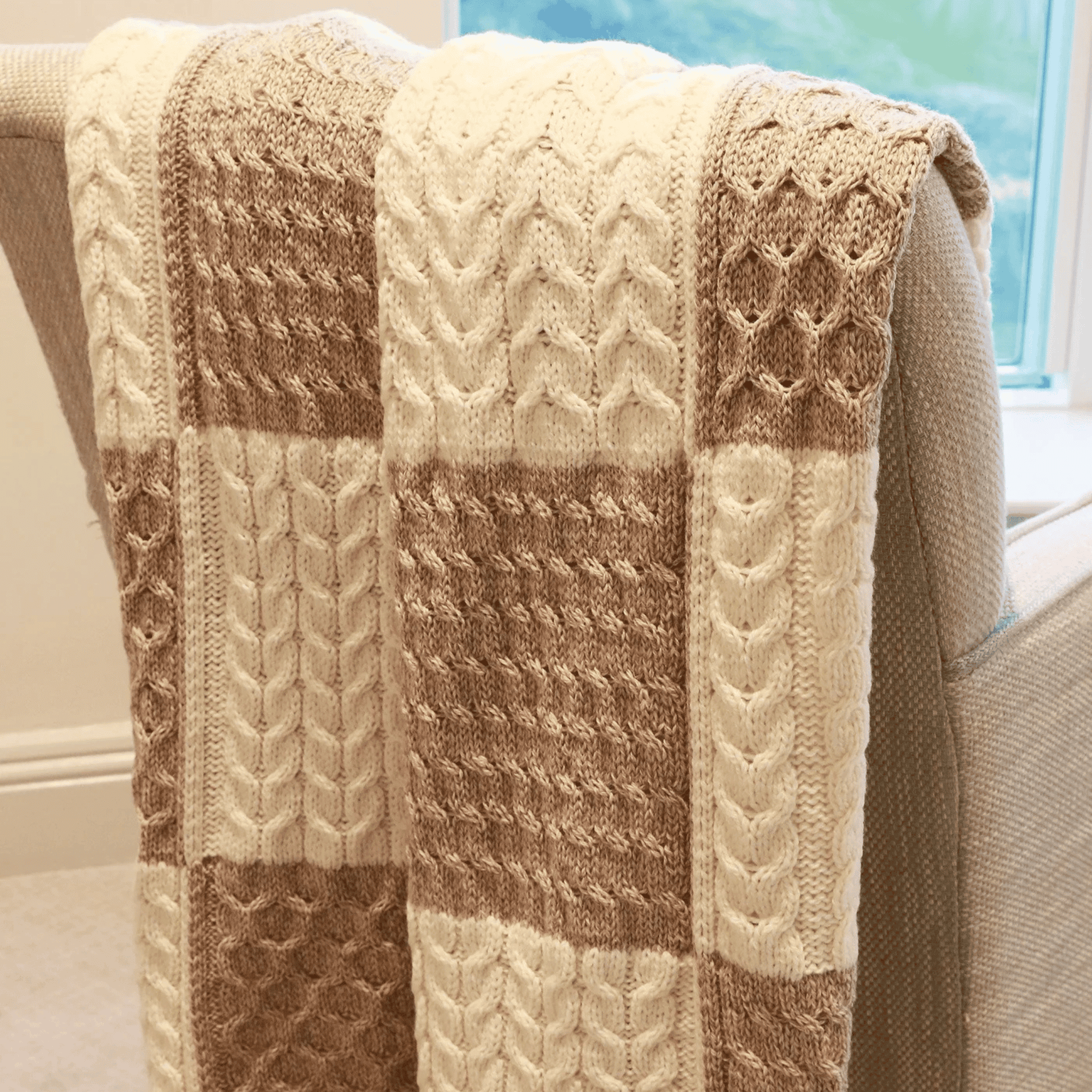 Aran Woollen Mills Aran Merino Patchwork Throw -Bainin and Wicker