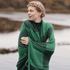 Aran Woollen Mills Aran Merino Patchwork Throw - Green