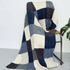 Aran Woollen Mills Aran Merino Patchwork Throw - Killala Aran Intarsia - Blue