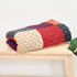 Aran Woollen Mills Aran Merino Patchwork Throw - Killala Aran Intarsia - Red, Orange and Yellow