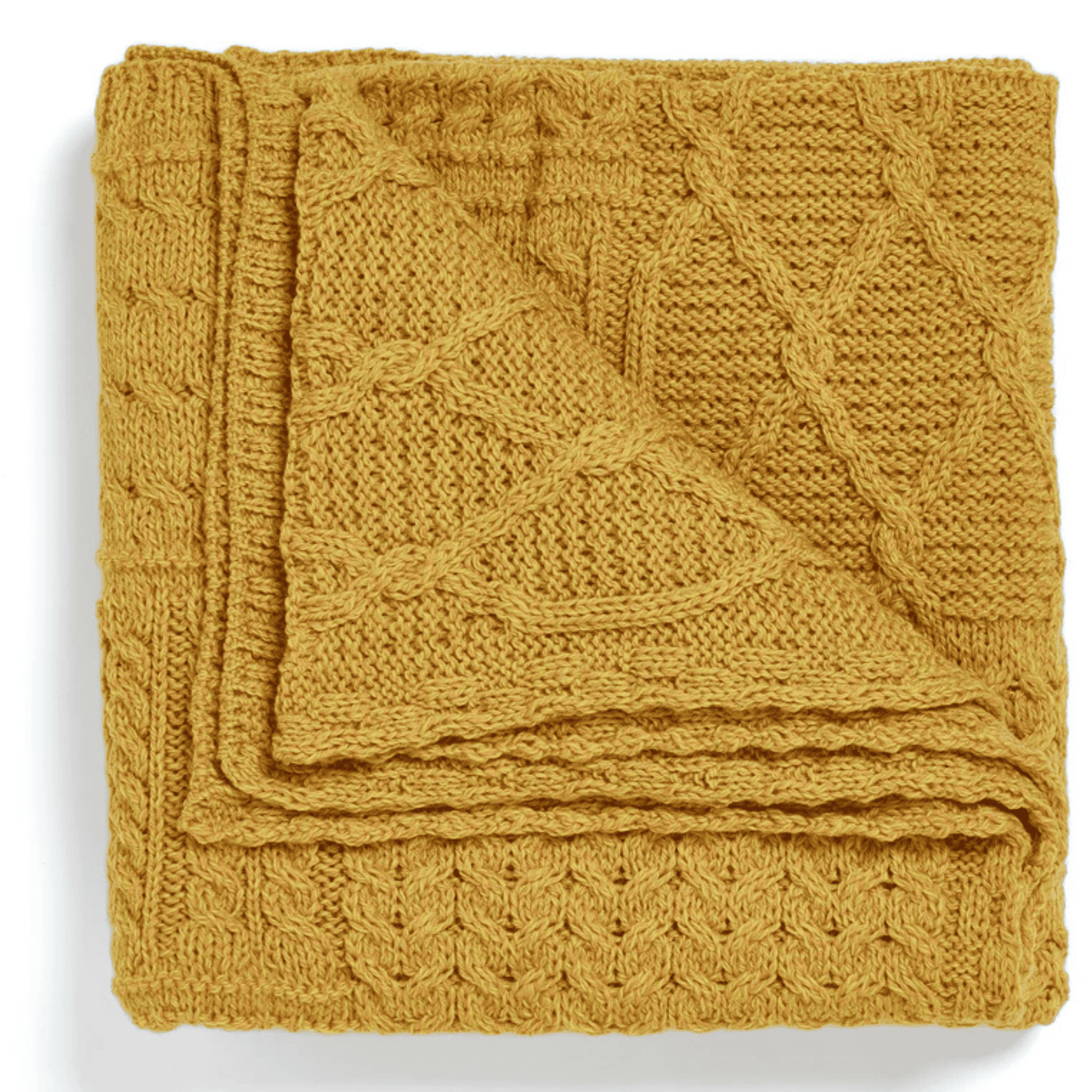 Aran Woollen Mills Aran Merino Throw - Sunny Yellow