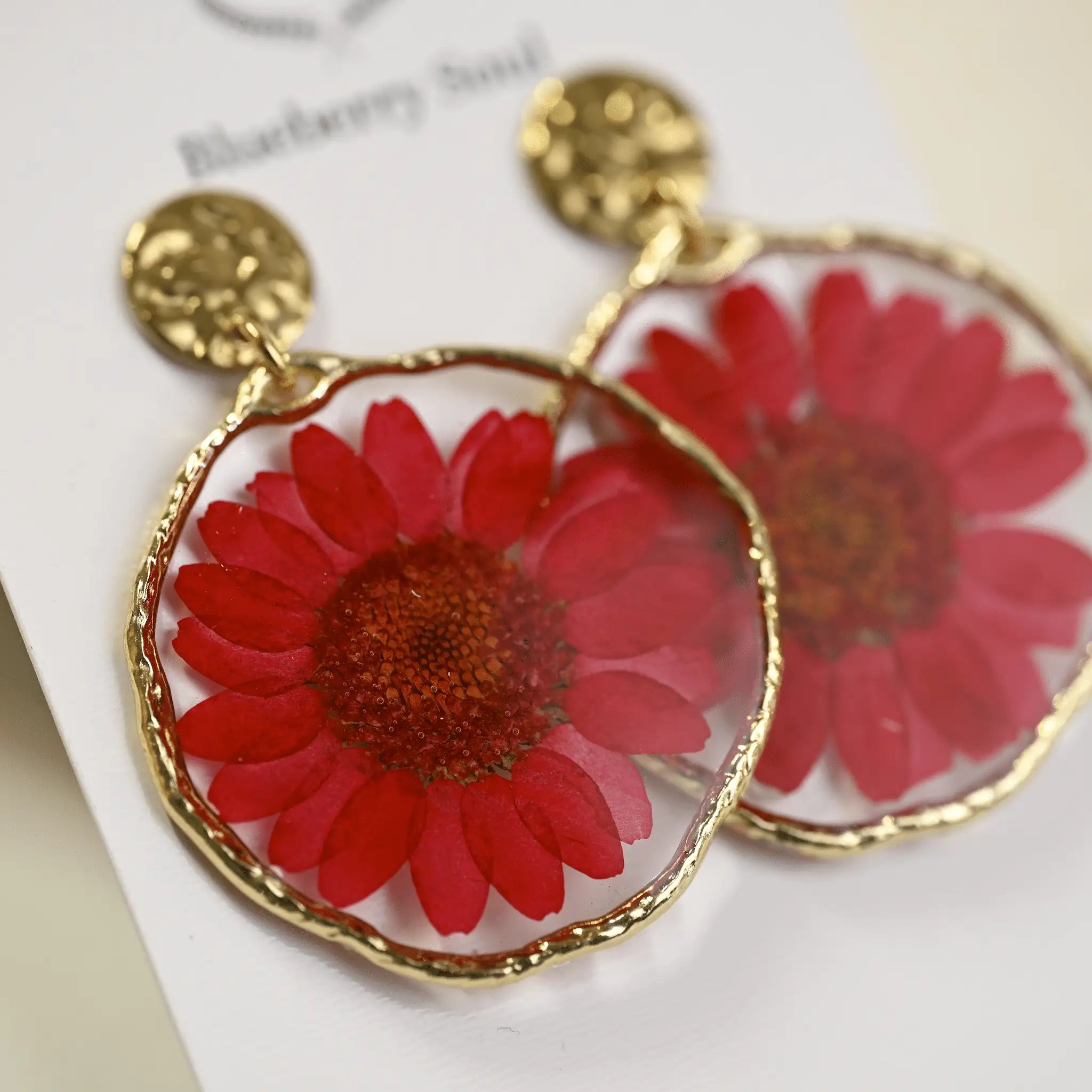 Blueberry Soul Blueberry Soul - Ember and Flame Daisy Earrings