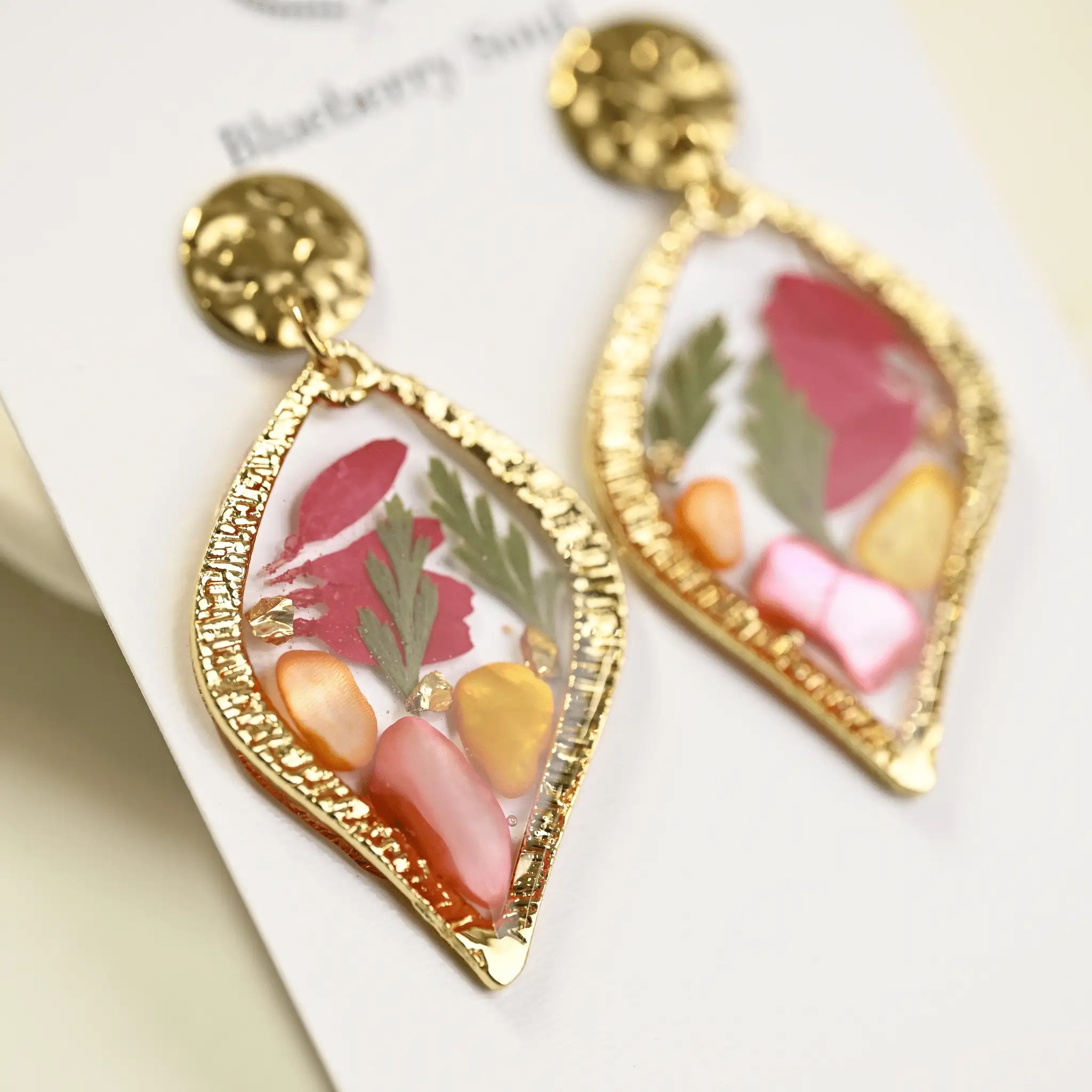 Blueberry Soul Blueberry Soul - Ember and Flame Olive Earrings