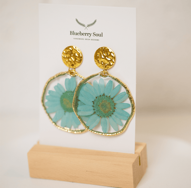 Blueberry Soul Blueberry Soul Large Earrings - Blue Flower