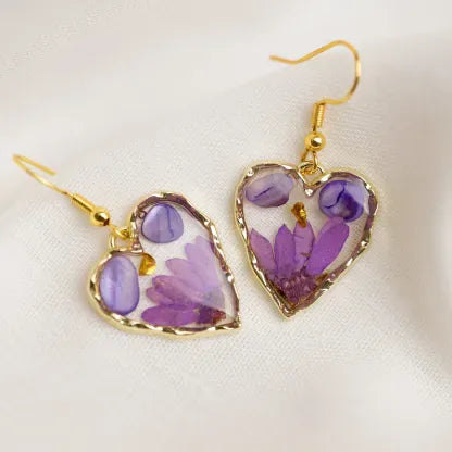 Blueberry Soul Blueberry Soul Medium Earrings - Heart  Purple