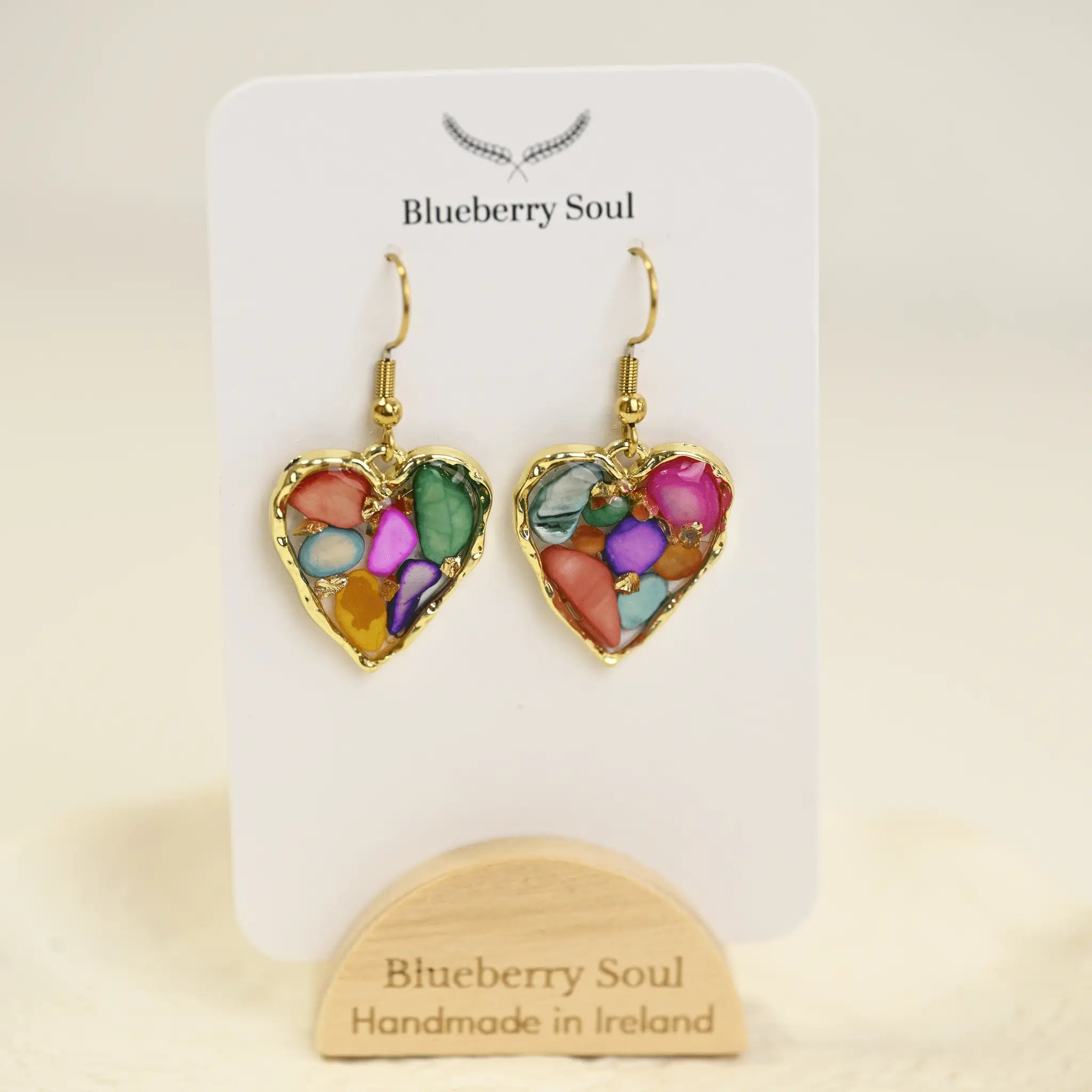 Blueberry Soul Blueberry Soul  - Whimsical Meadow Heart Earrings