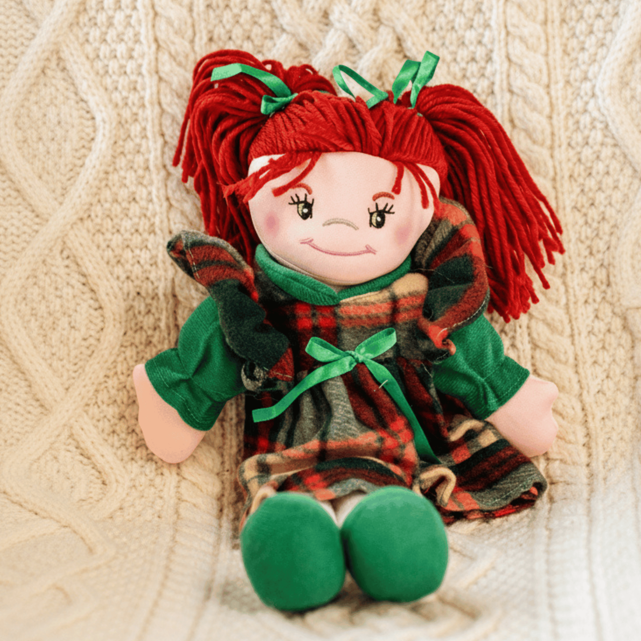 Connemara Sheep & Wool Centre Bridie Rag Doll - Check Dress