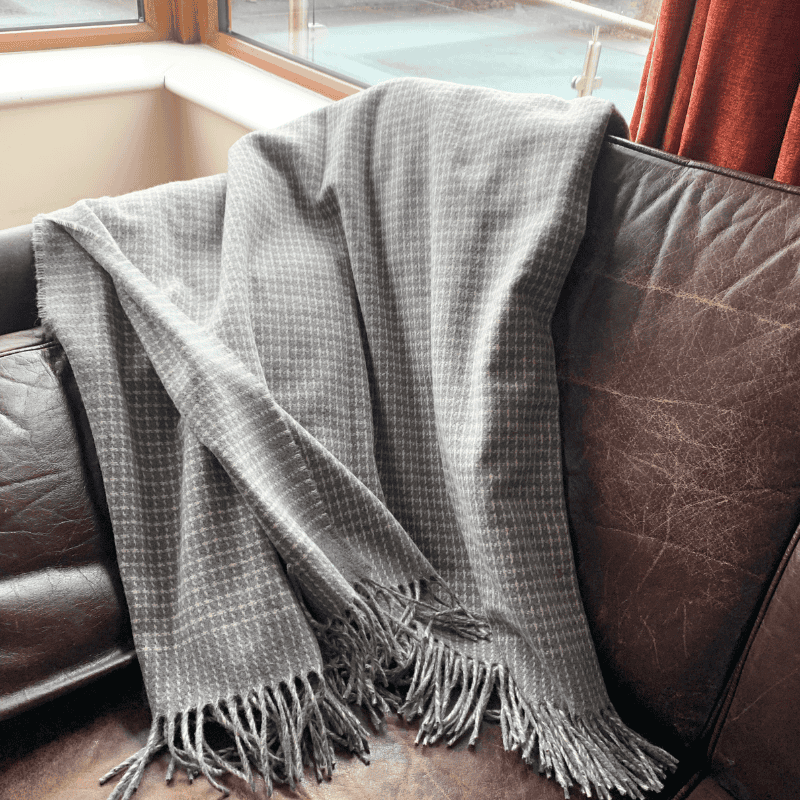 McNutt Cashmere and Lambs wool Throw - Alpine Limestone