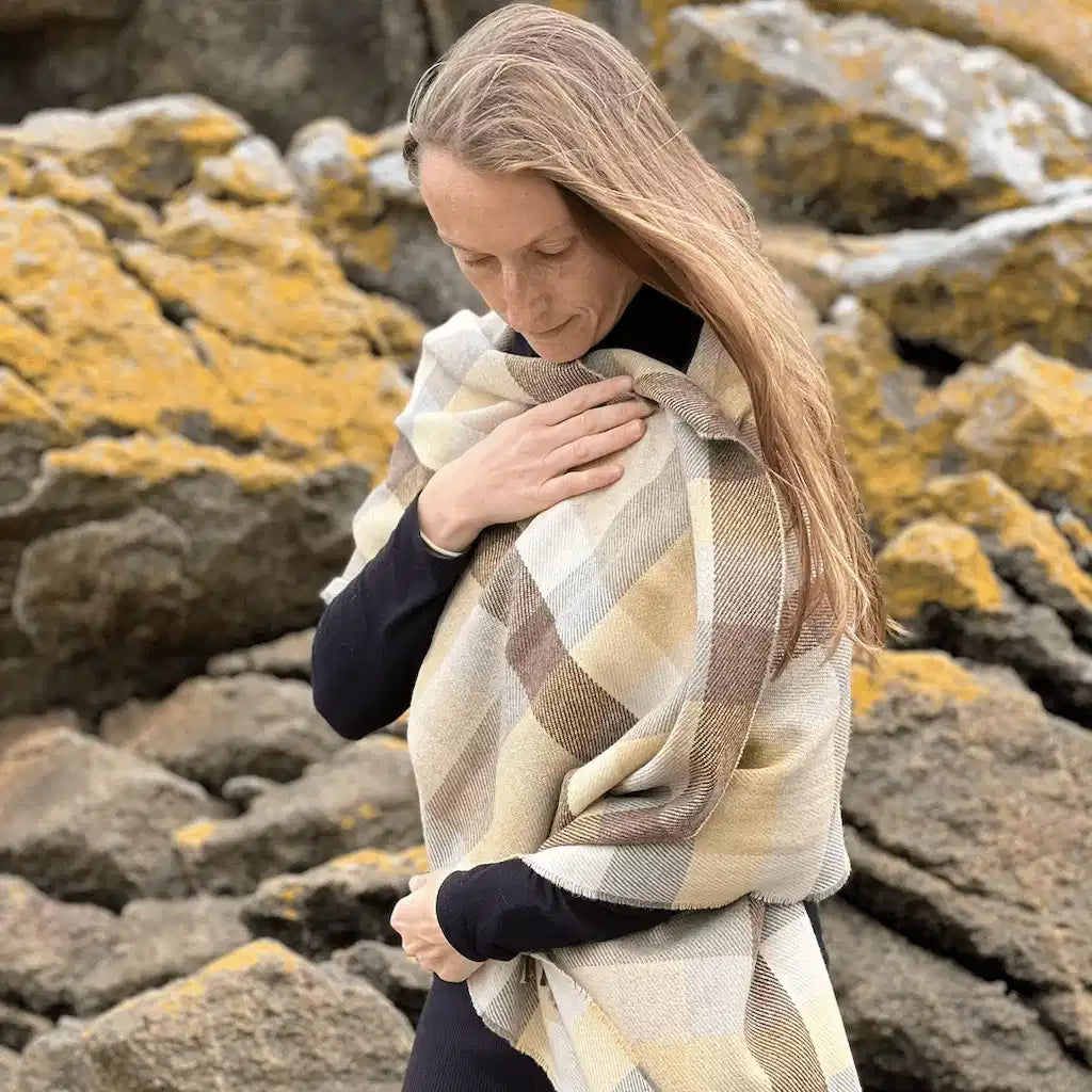 McNutt Cashmere Merino Lambswool Wrap - Sandy Dune