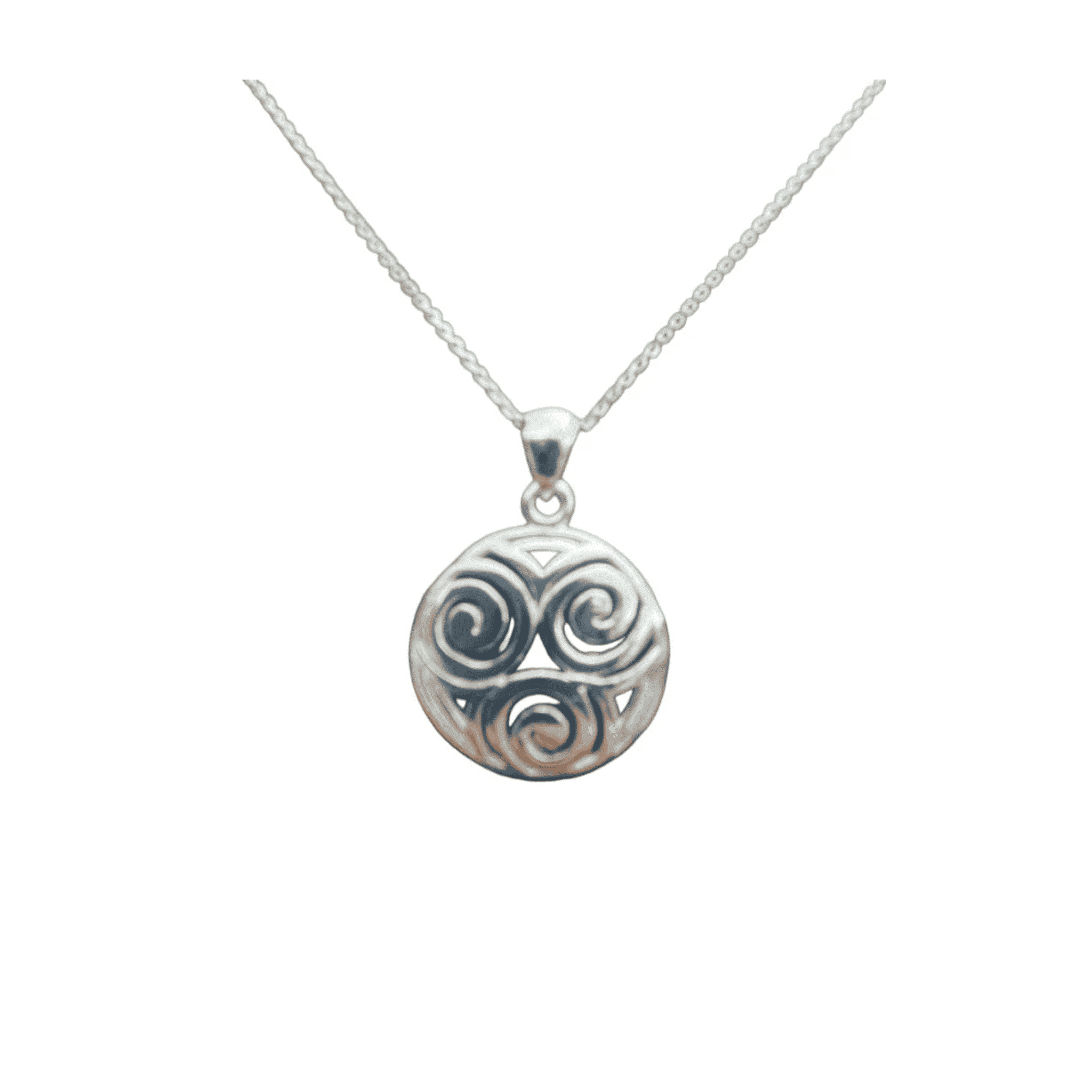 Woods Celtic Jewellery Celtic Triple Spiral Pendant - Sterling Silver