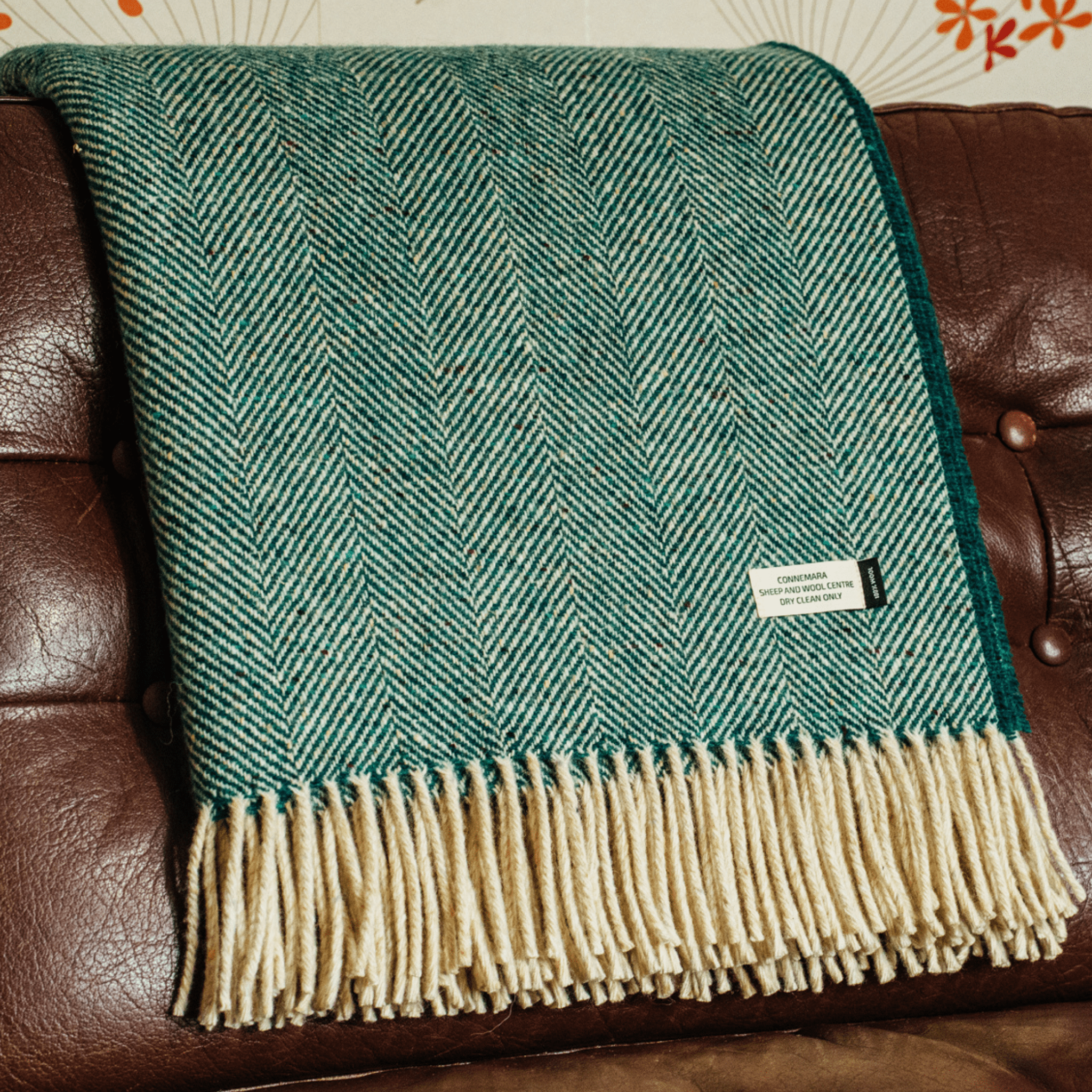 Connemara Sheep & Wool Centre Connemara Handloomed Merino Wool Blanket - Marine