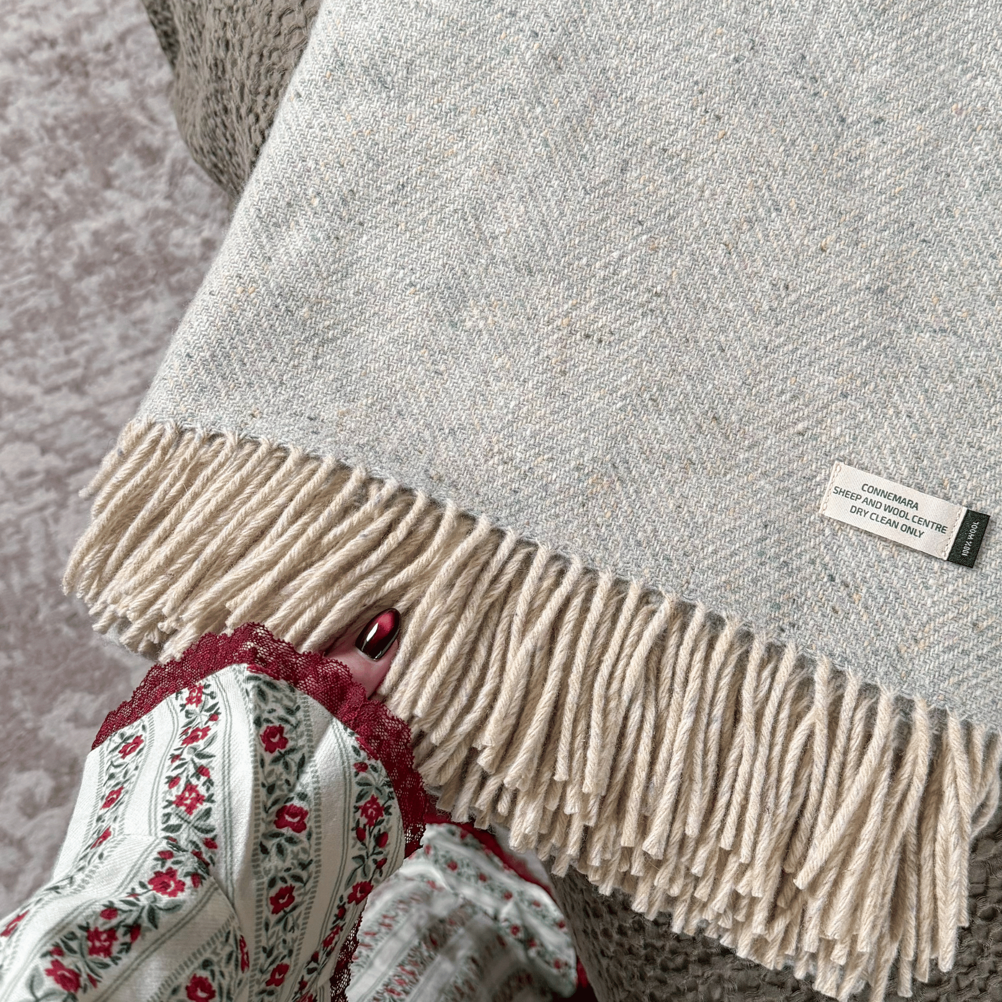 Connemara Sheep & Wool Centre Connemara Handloomed Merino Wool Blanket - Mist