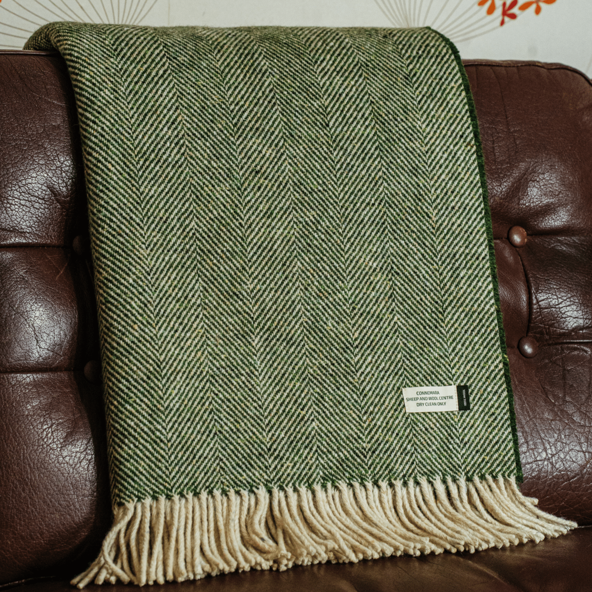 Connemara Sheep & Wool Centre Connemara Handloomed Merino Wool Blanket - Seaweed