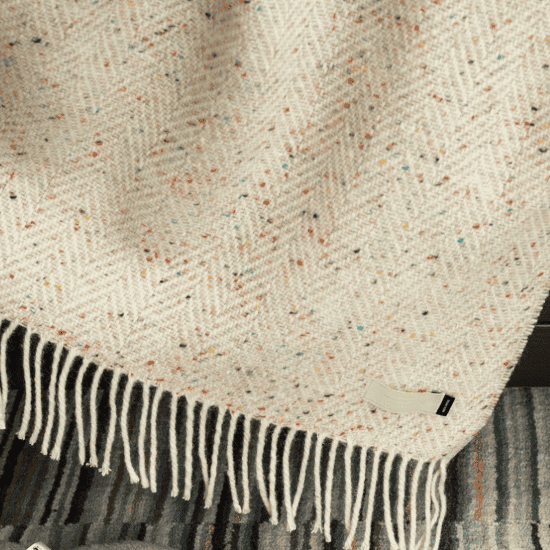 Connemara Sheep & Wool Centre Connemara Handloomed Wool Blanket - Cream