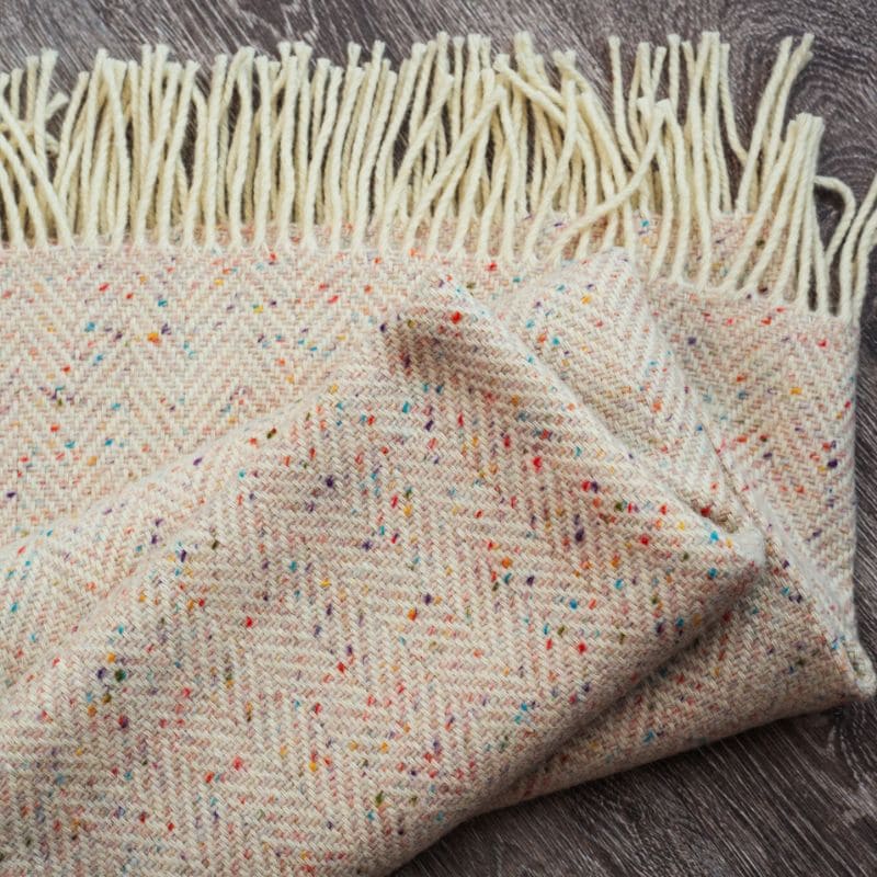 Connemara Sheep & Wool Centre Connemara Handloomed Wool Blanket - Cream