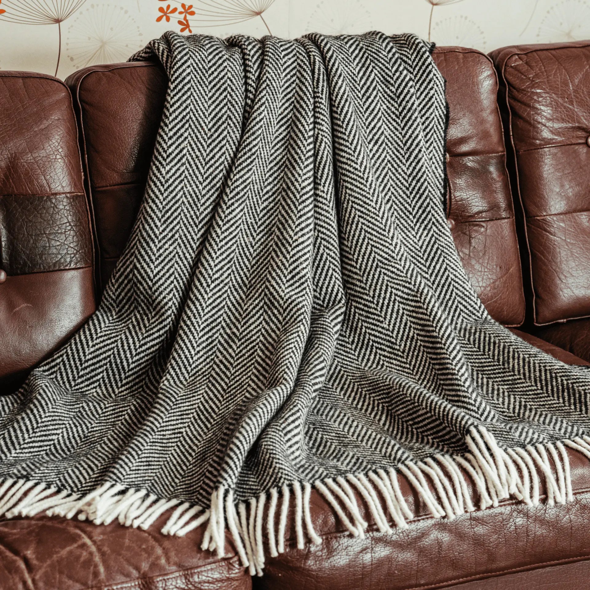 Connemara Sheep & Wool Centre Connemara Handloomed Wool Blanket - Midnight
