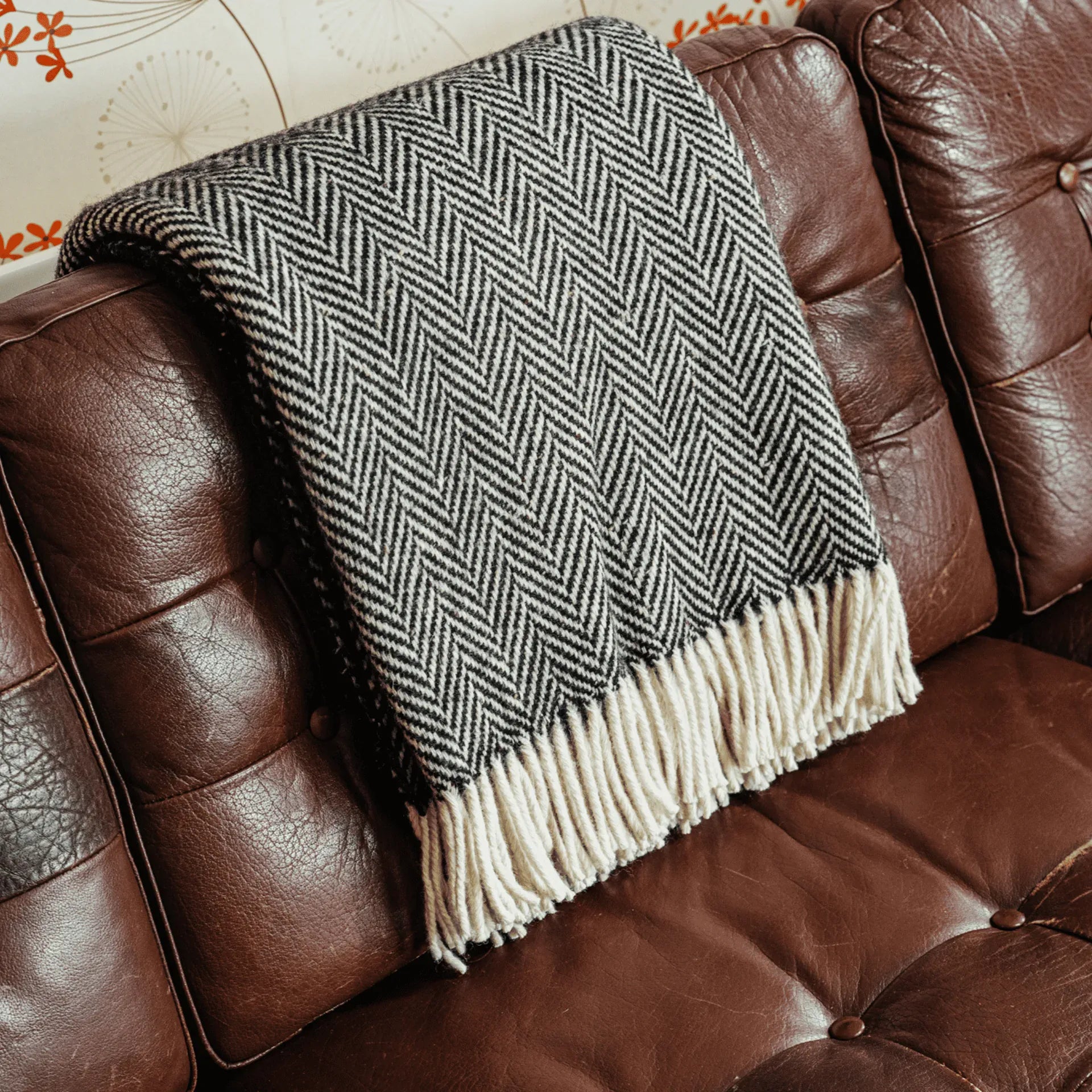 Connemara Sheep & Wool Centre Connemara Handloomed Wool Blanket - Midnight