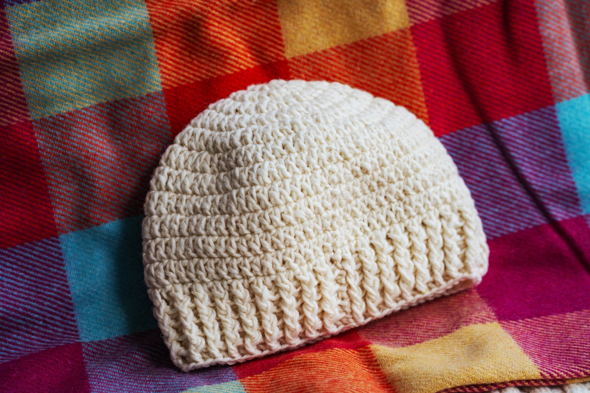 Connemara Sheep & Wool Centre White Connemara Ladies Crochet Beanie