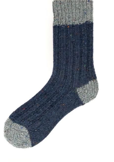 Connemara Socks Blue and Navy Connemara Socks - Flecks Plus Small