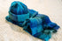 Connemara Sheep & Wool Centre Donegal Design Mohair Hat and Scarf Set - Blue and Green