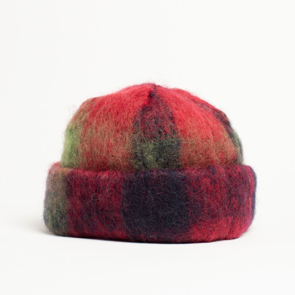 Connemara Sheep & Wool Centre Donegal Design Mohair Hat and Scarf Set - Red, Black, and Green