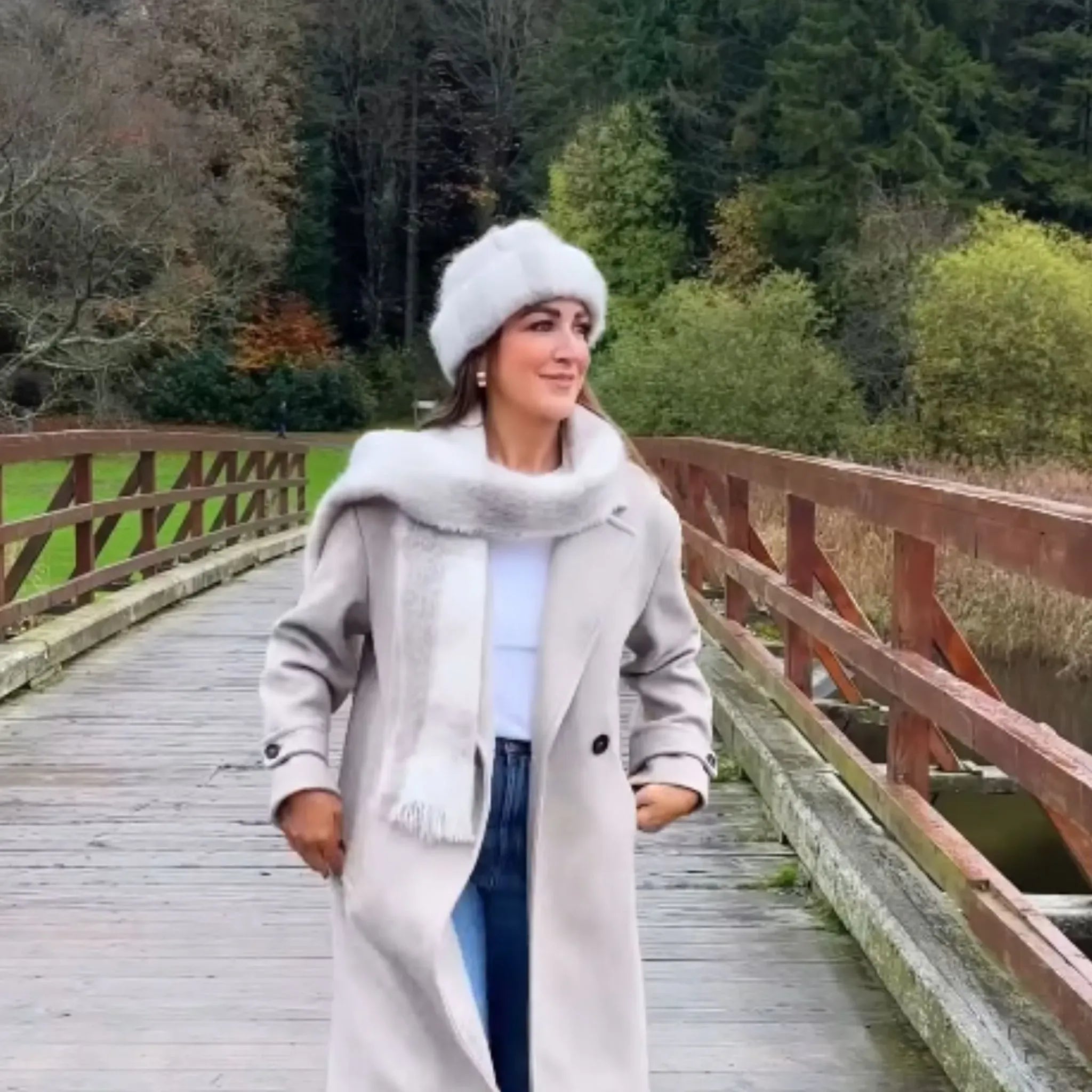 Donegal Design Donegal Design Mohair Hat - Latte and Cream