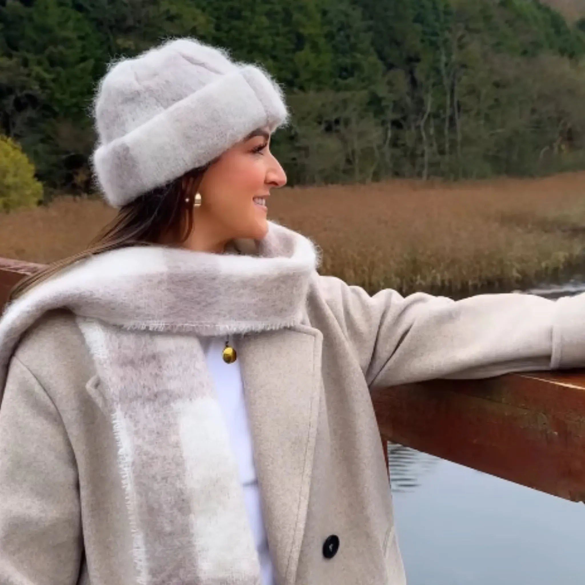 Donegal Design Donegal Design Mohair Hat - Latte and Cream