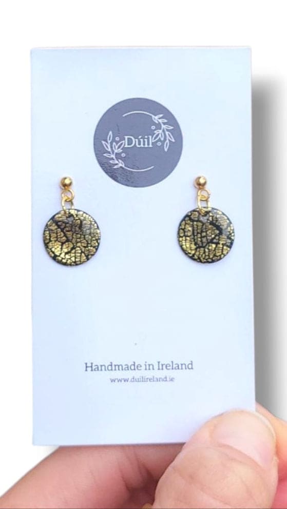 Dúil Dúil Dainty Dangle Earrings - Black and Gold