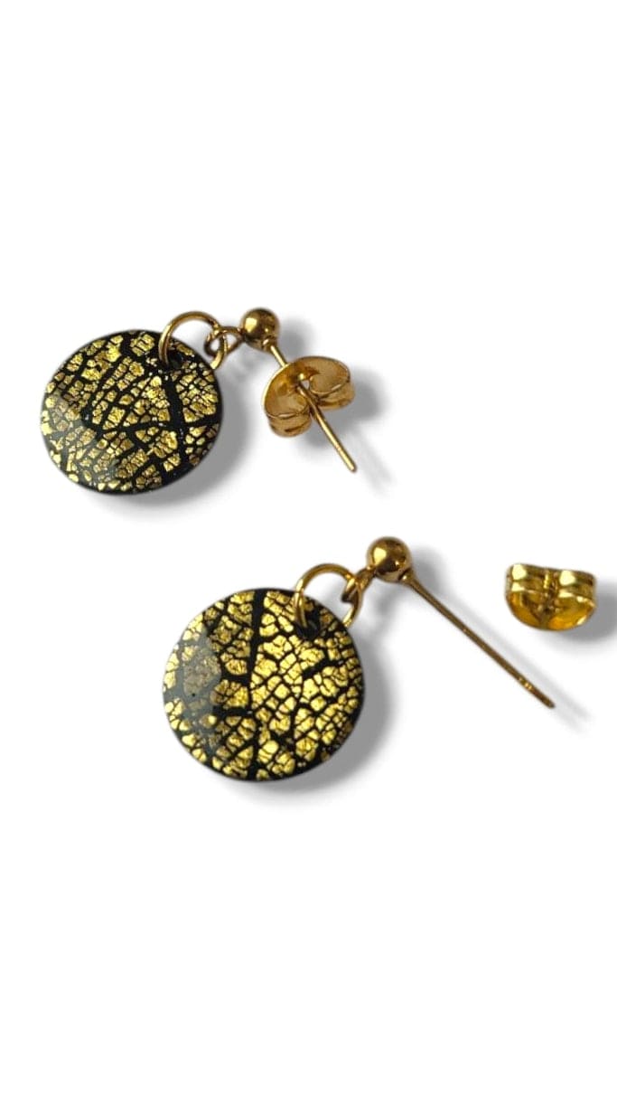 Dúil Dúil Dainty Dangle Earrings - Black and Gold
