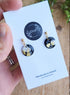 Dúil Dúil Dainty Dangle Earrings - Black White and Gold