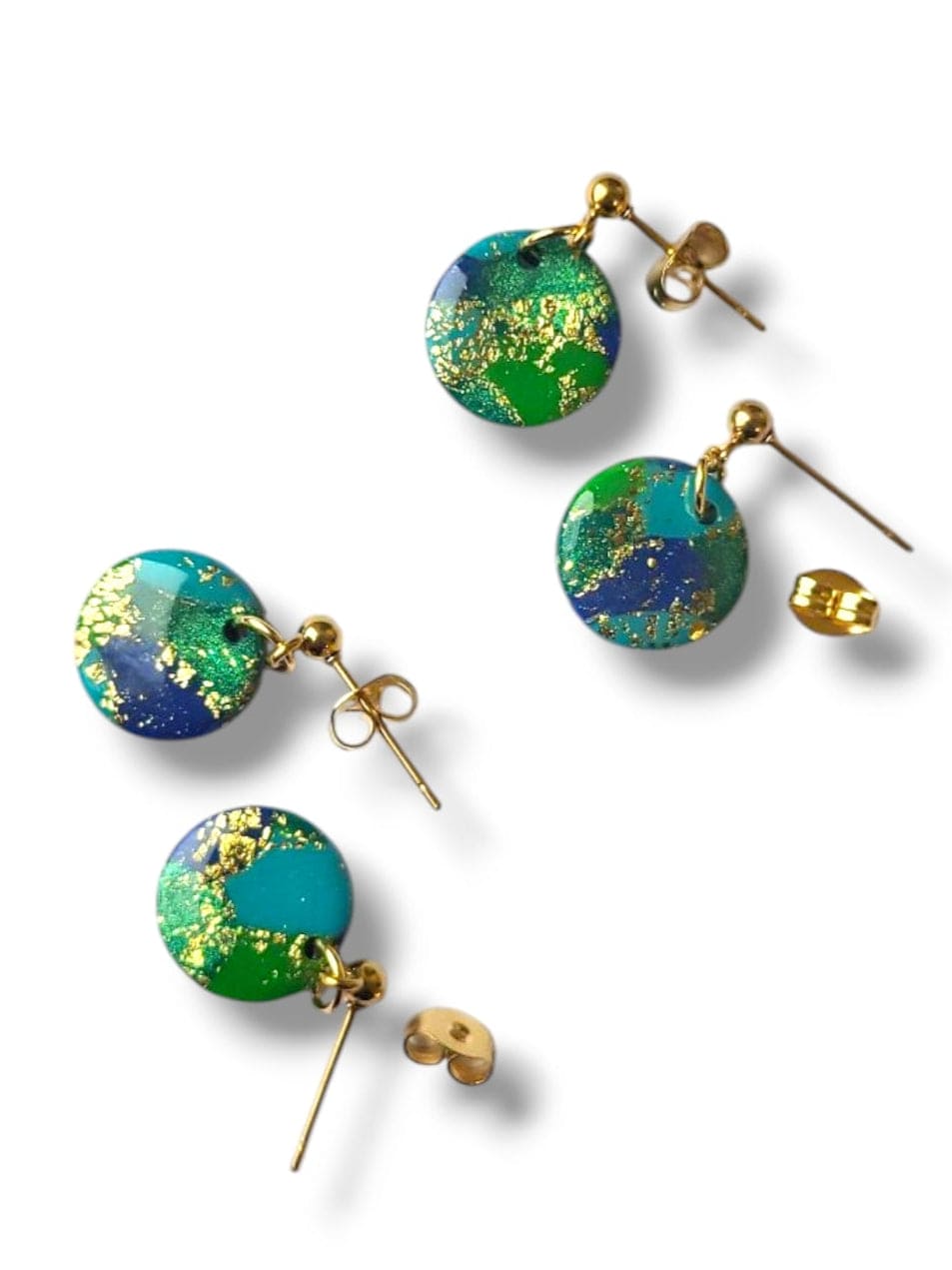 Dúil Dúil Dainty Dangle Earrings - Blue, Turquoise Green and Gold