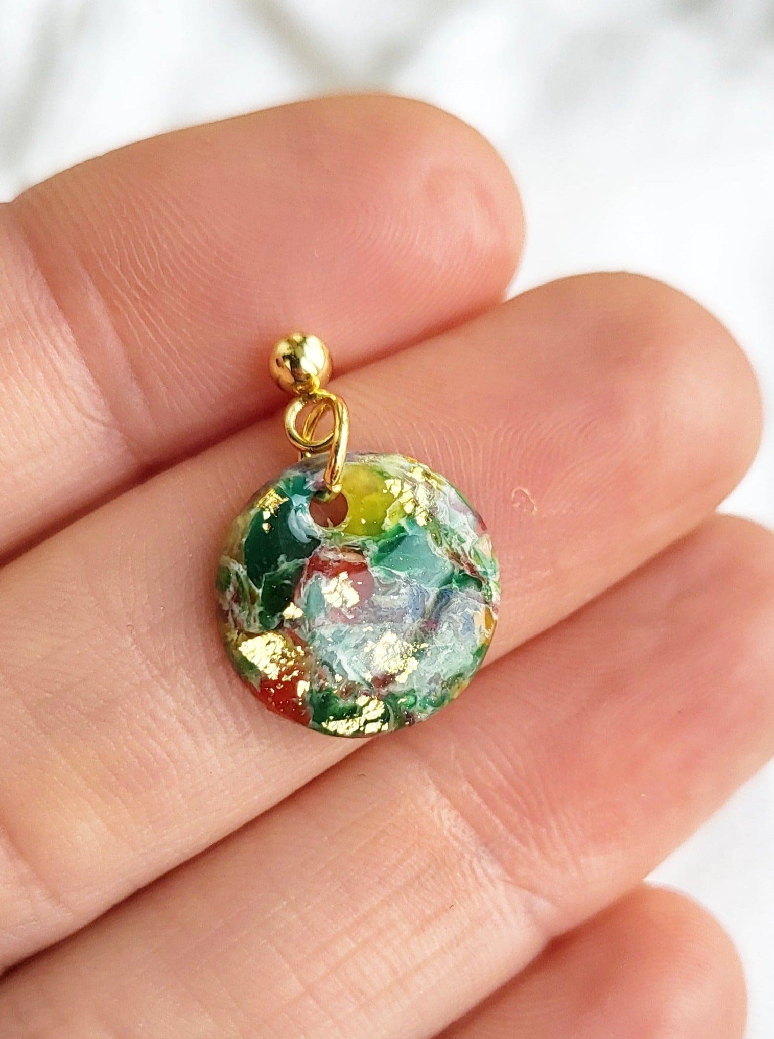 Dúil Dúil Dainty Dangle Earrings - Marble Colourburst