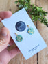 Dúil Dúil Dainty Dangle Earrings - Peppermint, Blue and Gold