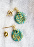 Dúil Dúil Dainty Dangle Earrings - Peppermint, Blue and Gold