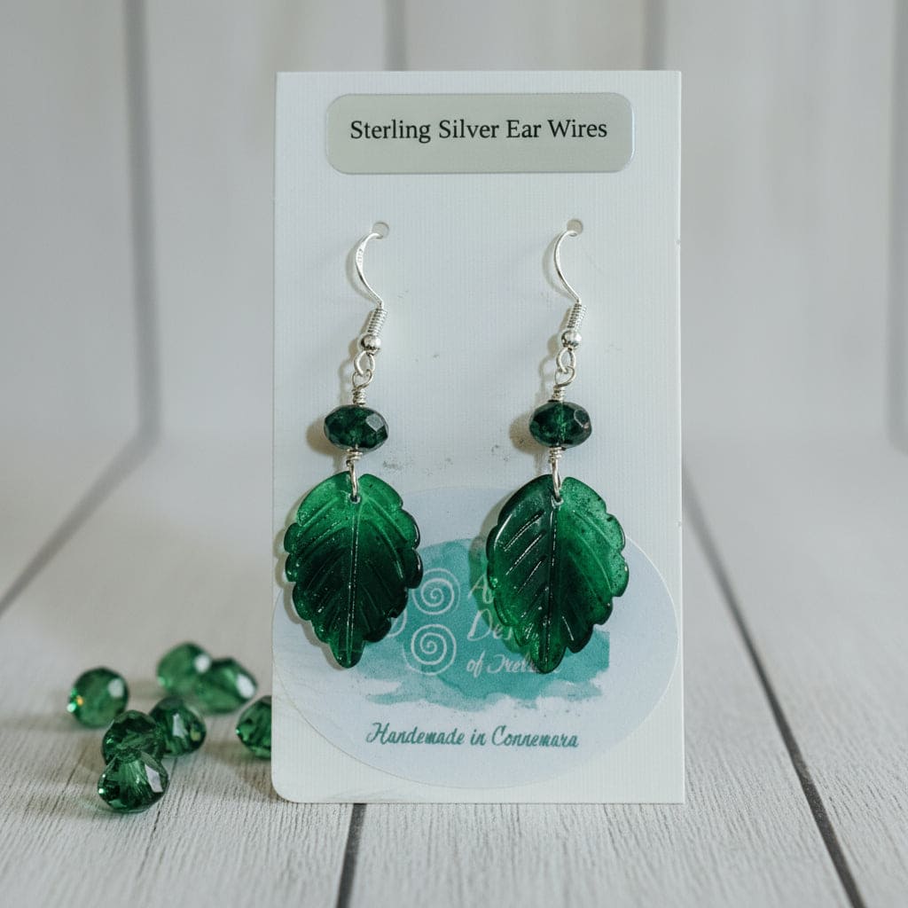 Aurora Design Earrings - Green Leaf