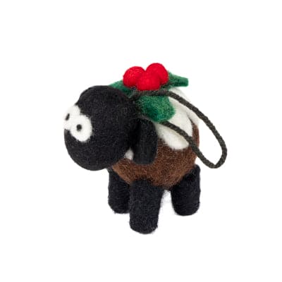 Erin Knitwear Felted Christmas Pudding Sheep Collectable