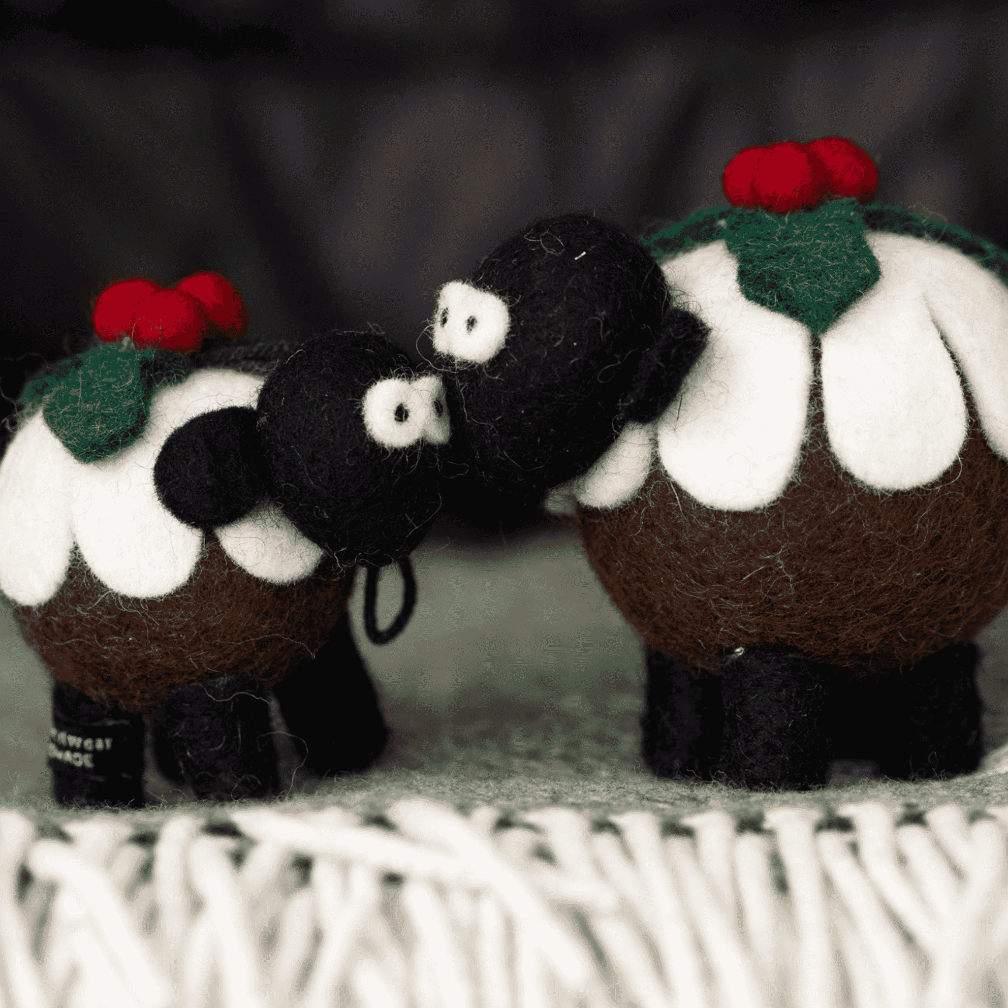Erin Knitwear Felted Christmas Pudding Sheep Collectable