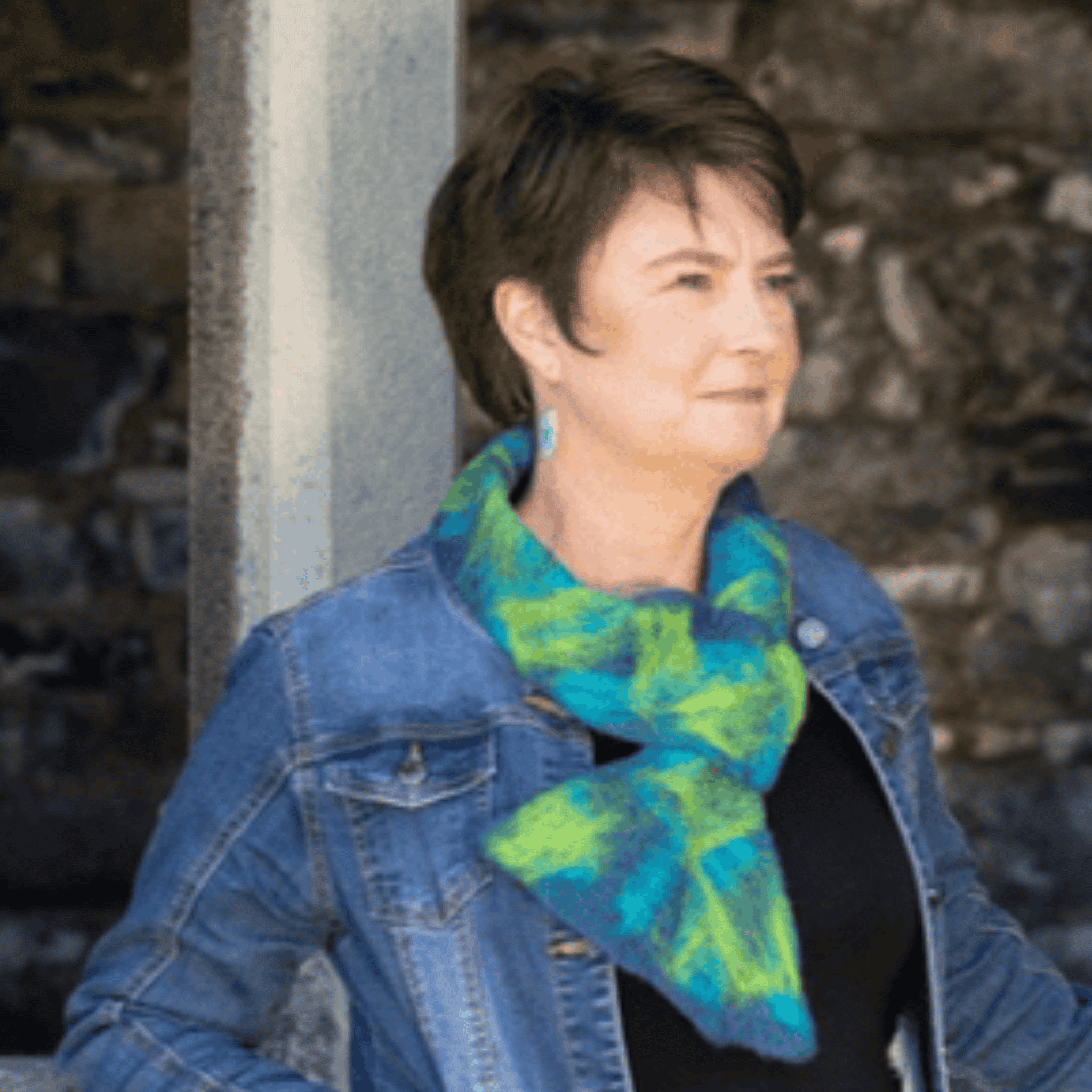 Jayne Gillian Designs Felted Valenica Neck wrap - Blue Marl