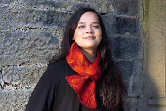 Jayne Gillian Designs Felted Valenica Neck wrap - Red Marl