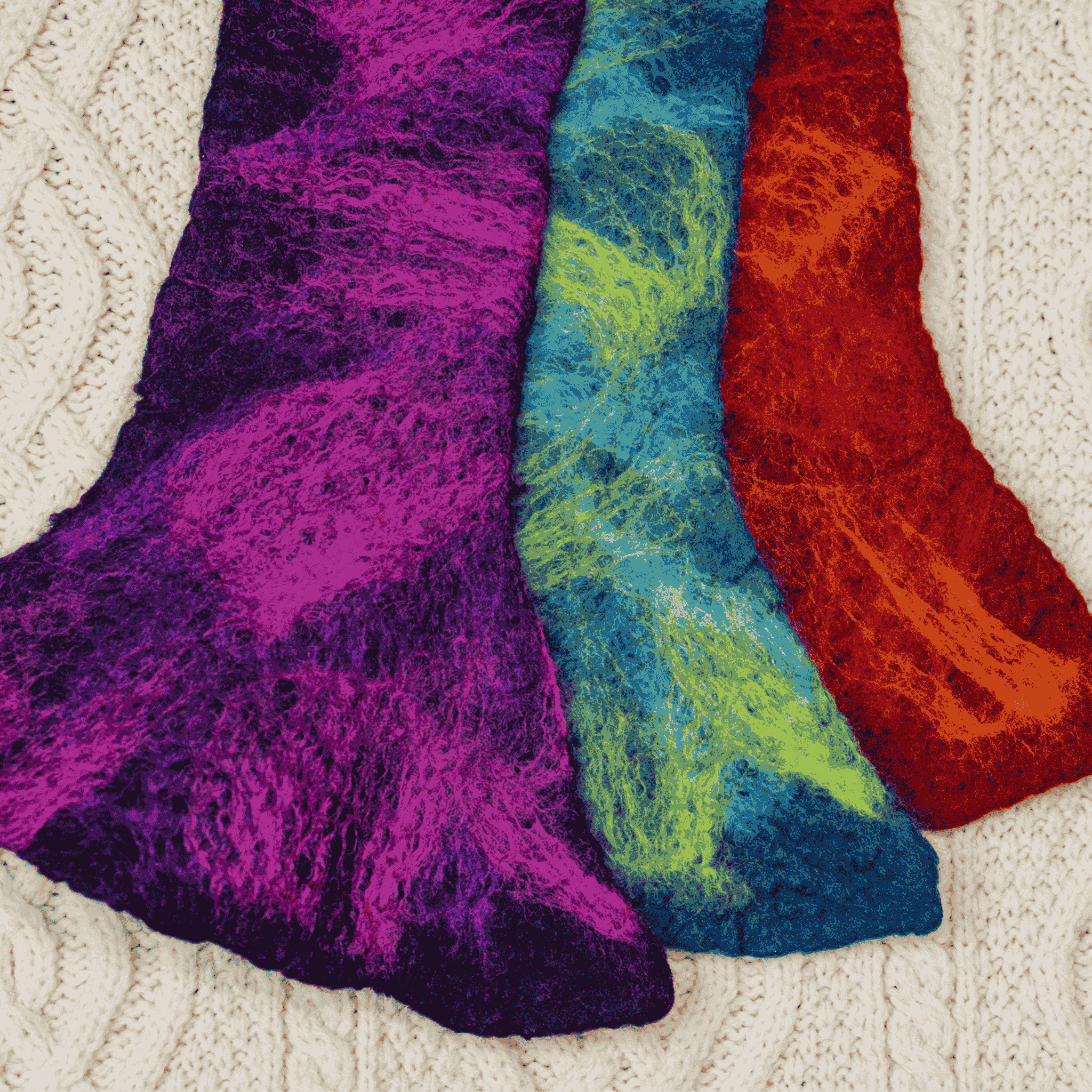 Jayne Gillian Designs Felted Valenica Neck wrap - Red Marl