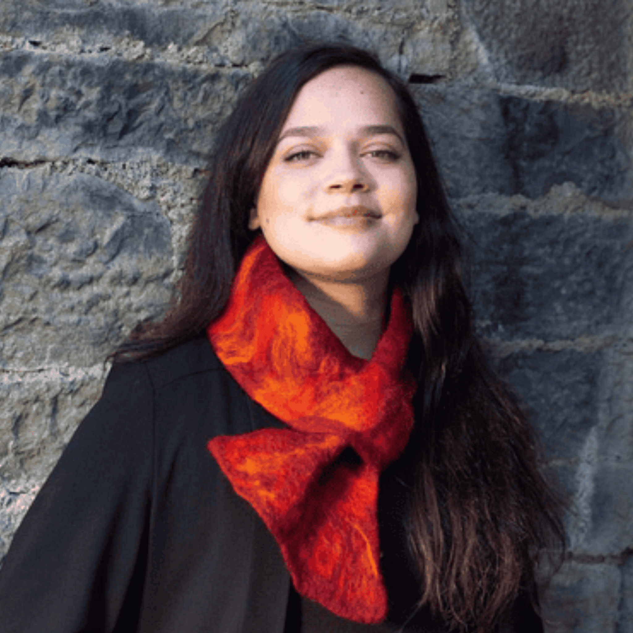 Jayne Gillian Designs Felted Valenica Neck wrap - Red Marl