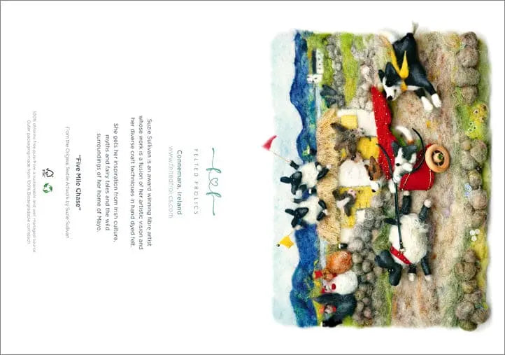 Felted Frolics Five Mile Chase - Greeting Card