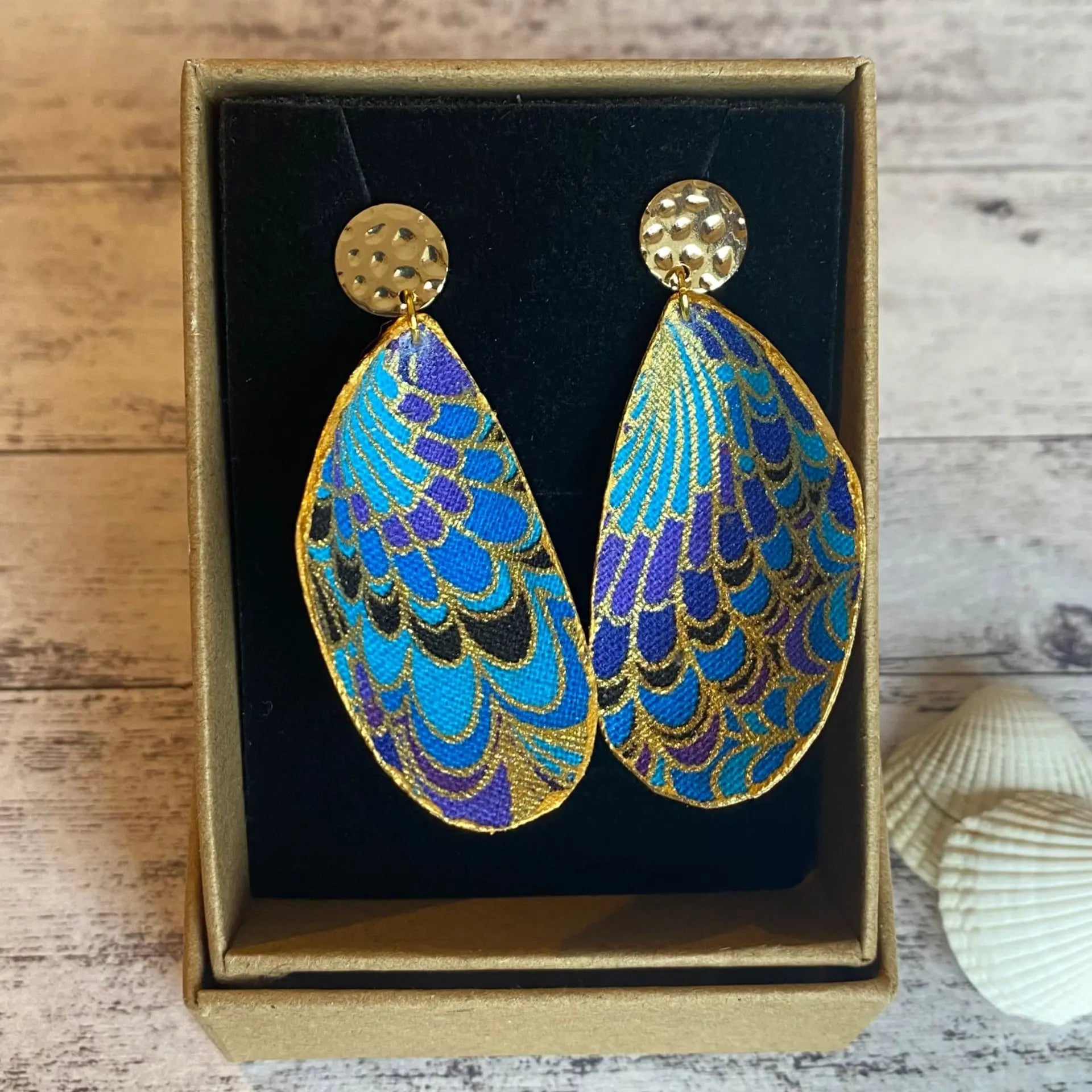 GG Designs GG Designs - Mussel Shells Earrings Royal Plume