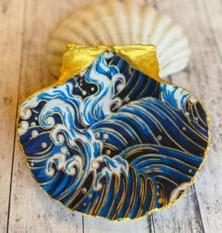 GG Designs GG Designs - Scallop Shell Trinket Dish Waves