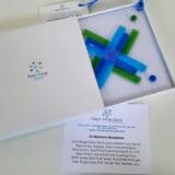 King forge Glass Glass St. Bridget's Cross - Blue and Green
