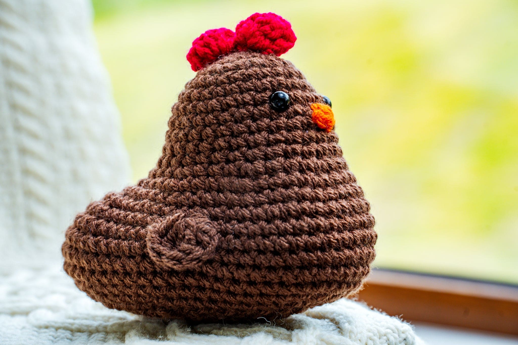Connemara Sheep & Wool Centre Hand crocheted Chicken - Dark Brown